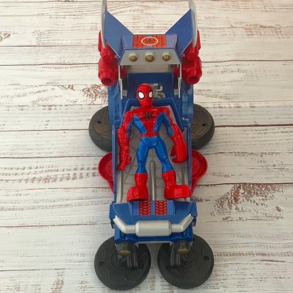 Hasbro Playskool Heroes Adventures 2012 Spiderman Web Wing Car Transforming Toy - Picture 8 of 11